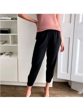 Babaton Aritzia Dexter Black Pants Pull On Trousers Ankle Joggers Size XXS